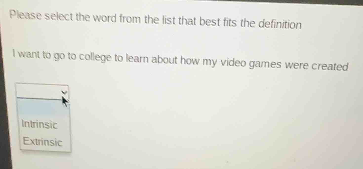 please select the word from the list that best fits the definition i wa…