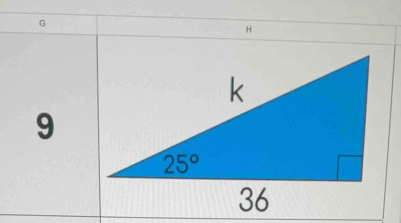 there is a right triangle with a right angle, one angle is 25 degrees, …