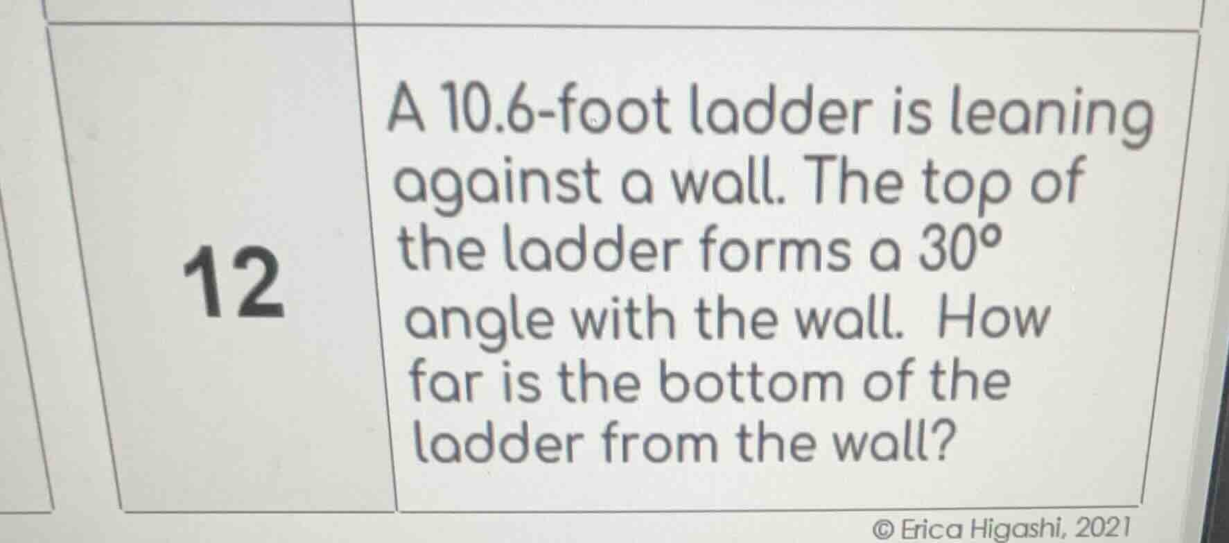 a 10.6-foot ladder is leaning against a wall. the top of the ladder for…