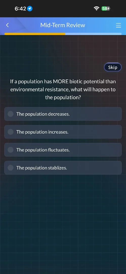 if a population has more biotic potential than environmental resistance…