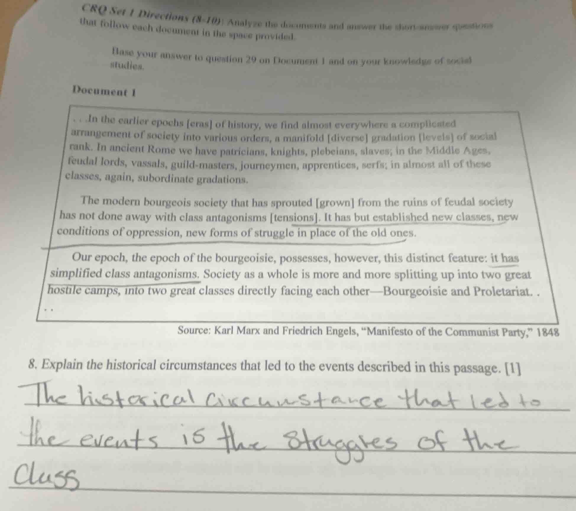crq set 1 directions (8 - 10): analyze the documents and answer the sho…