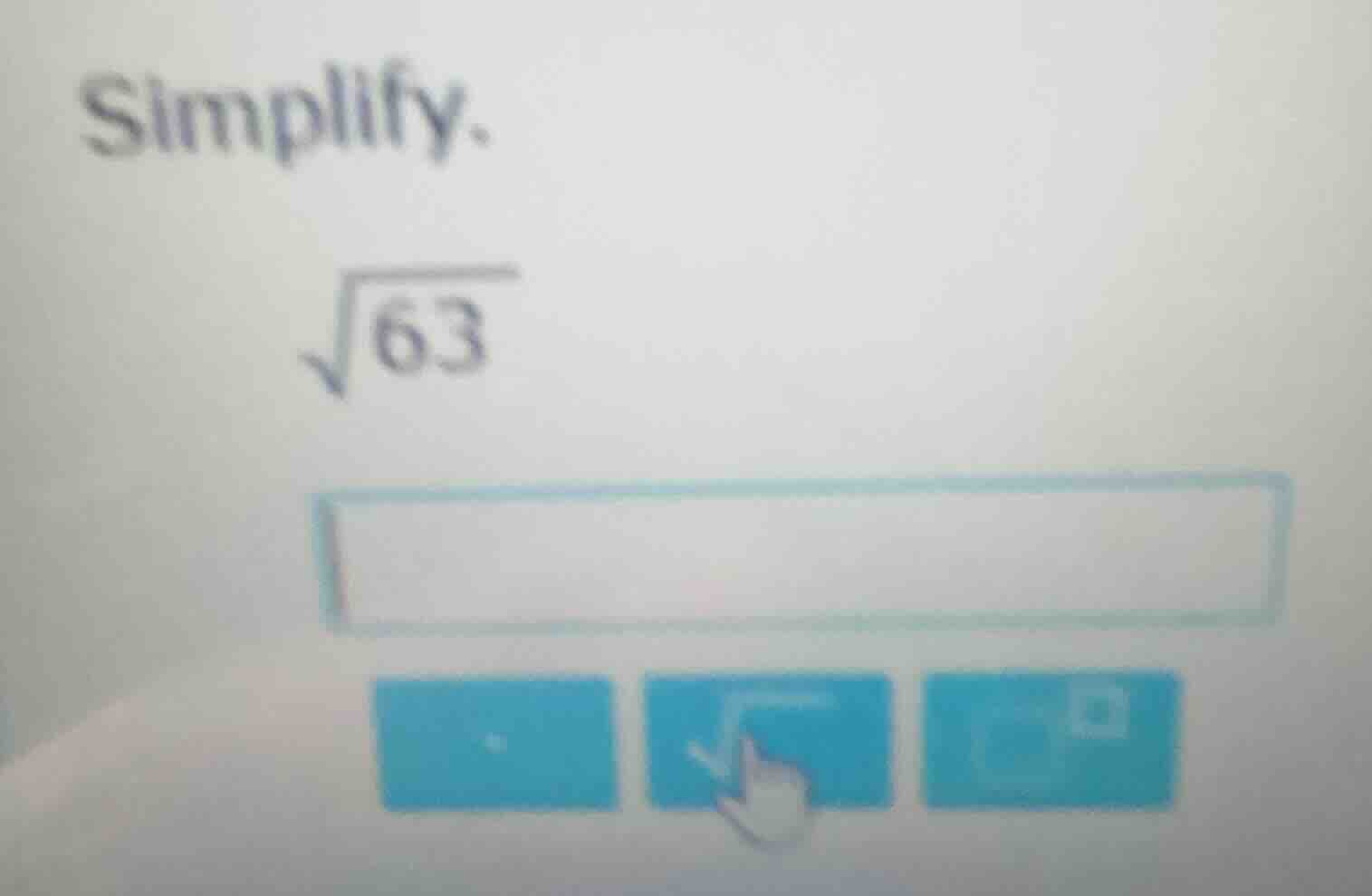 simplify. \\sqrt{63}