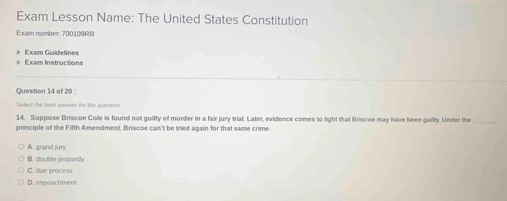 exam lesson name: the united states constitution exam number: 700109rr …
