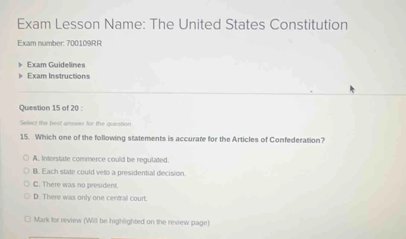 exam lesson name: the united states constitution exam number: 700109rr …