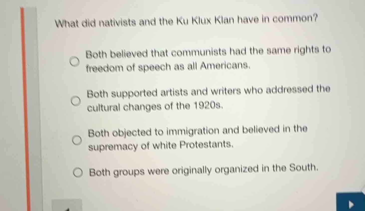 what did nativists and the ku klux klan have in common? both believed t…
