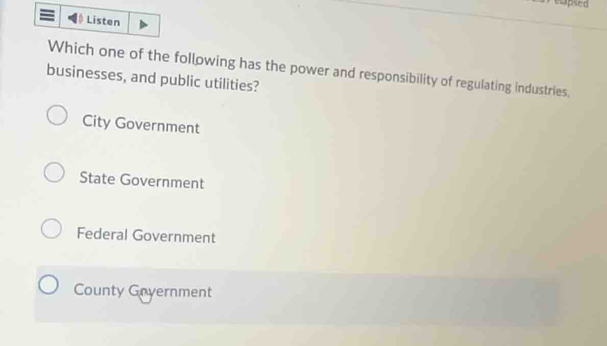 which one of the following has the power and responsibility of regulati…
