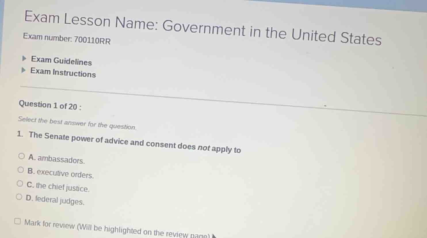 exam lesson name: government in the united states exam number: 700110rr…