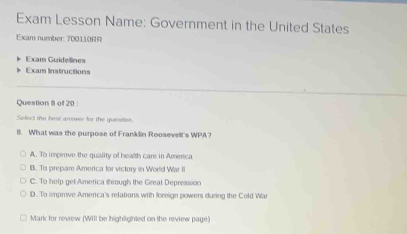 exam lesson name: government in the united states exam number: 700110rr…