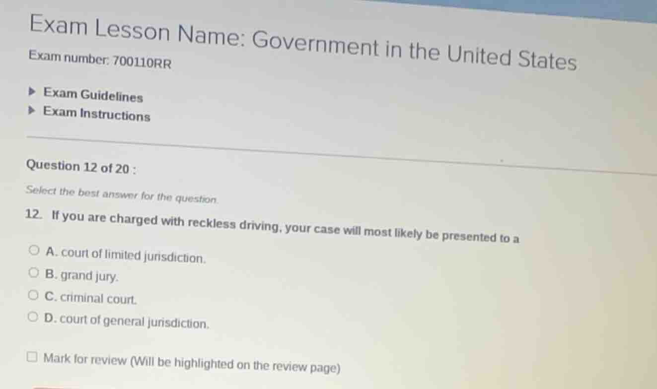 exam lesson name: government in the united states exam number: 700110rr…
