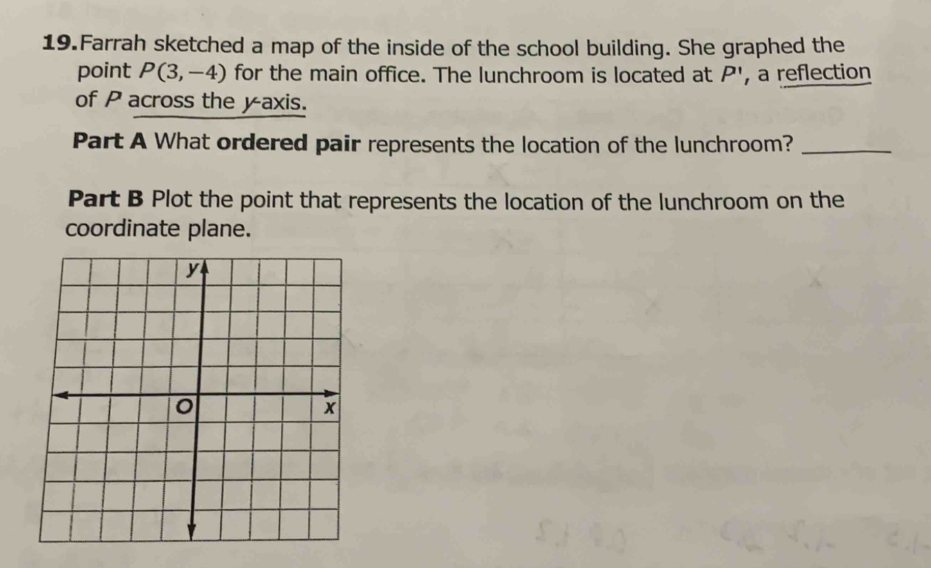 19. farrah sketched a map of the inside of the school building. she gra…
