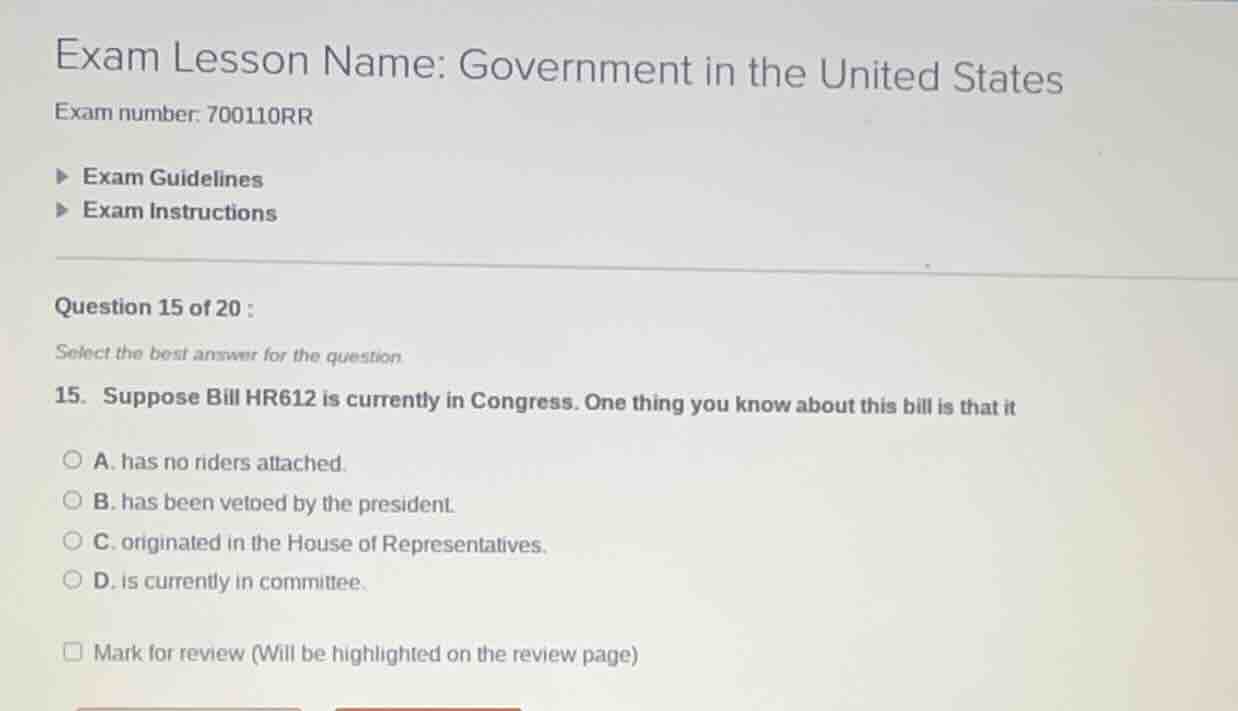 exam lesson name: government in the united states exam number: 700110rr…