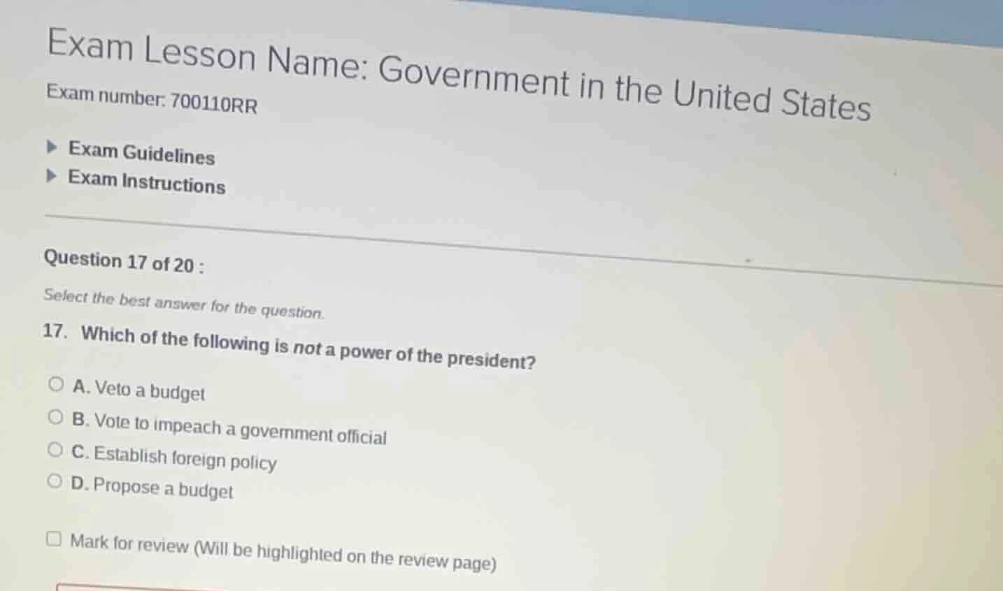 exam lesson name: government in the united states exam number: 700110rr…
