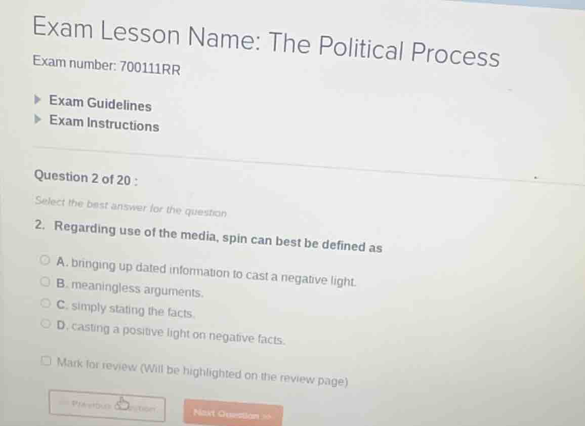 exam lesson name: the political process exam number: 700111rr exam guid…