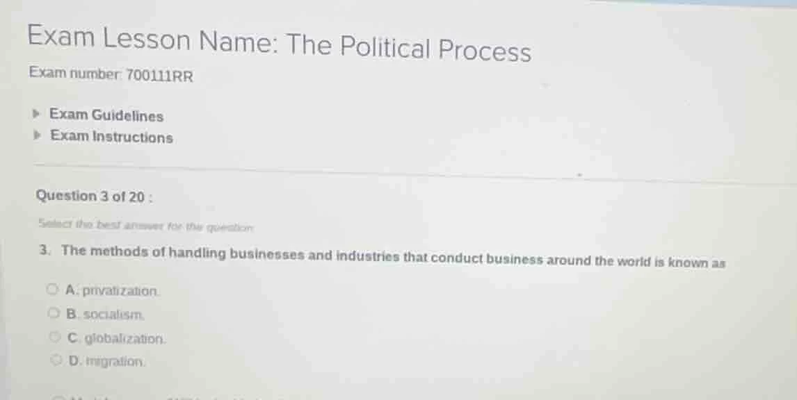 exam lesson name: the political process exam number: 700111rr exam guid…