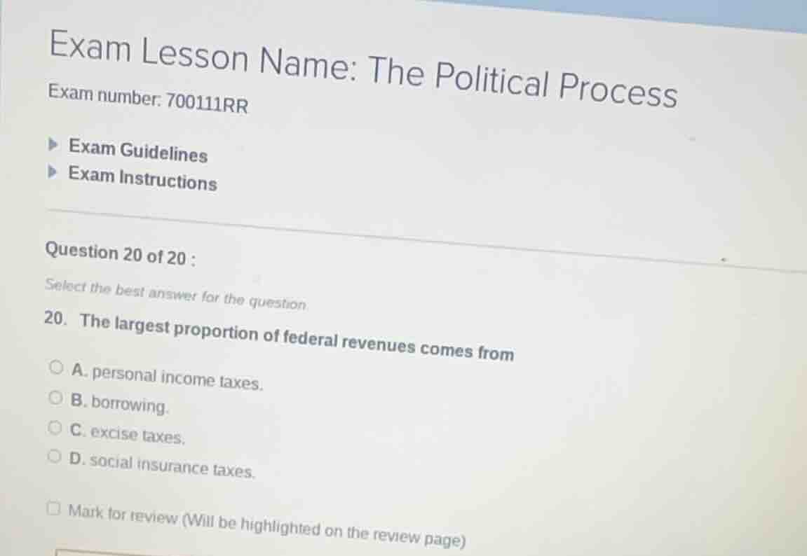 exam lesson name: the political process exam number: 700111rr exam guid…