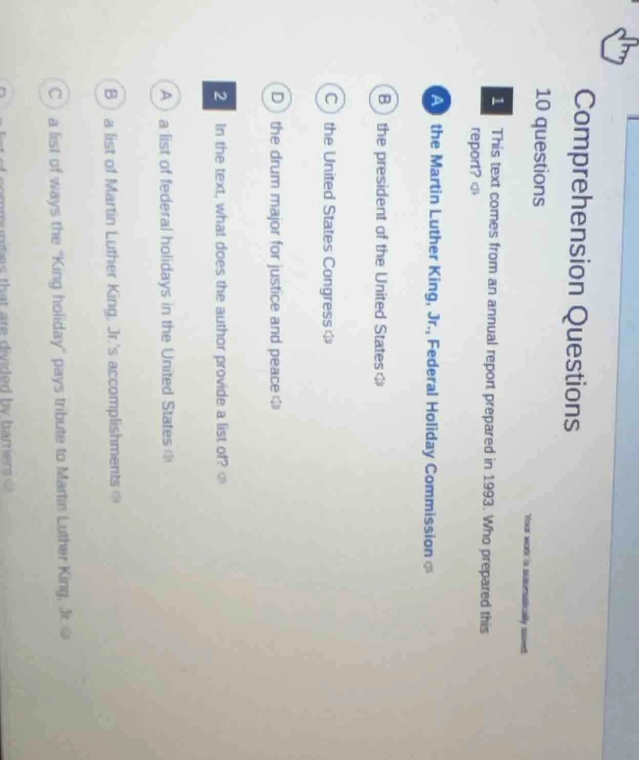 comprehension questions 10 questions 1 this text comes from an annual r…