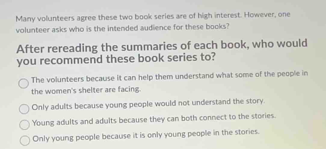 many volunteers agree these two book series are of high interest. howev…