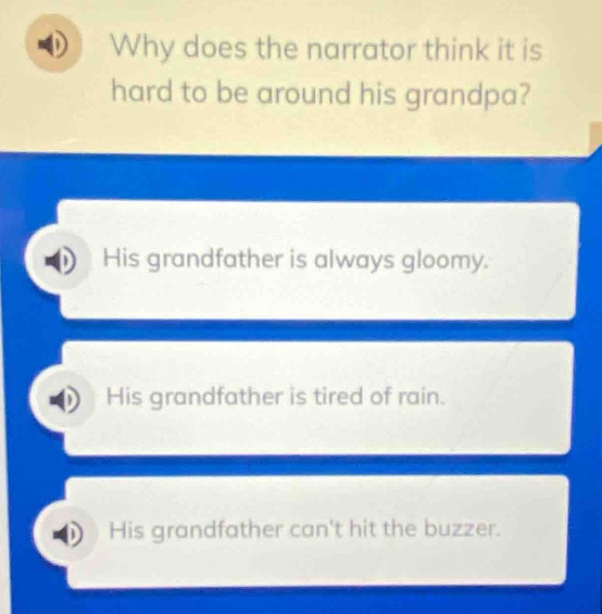 why does the narrator think it is hard to be around his grandpa? his gr…