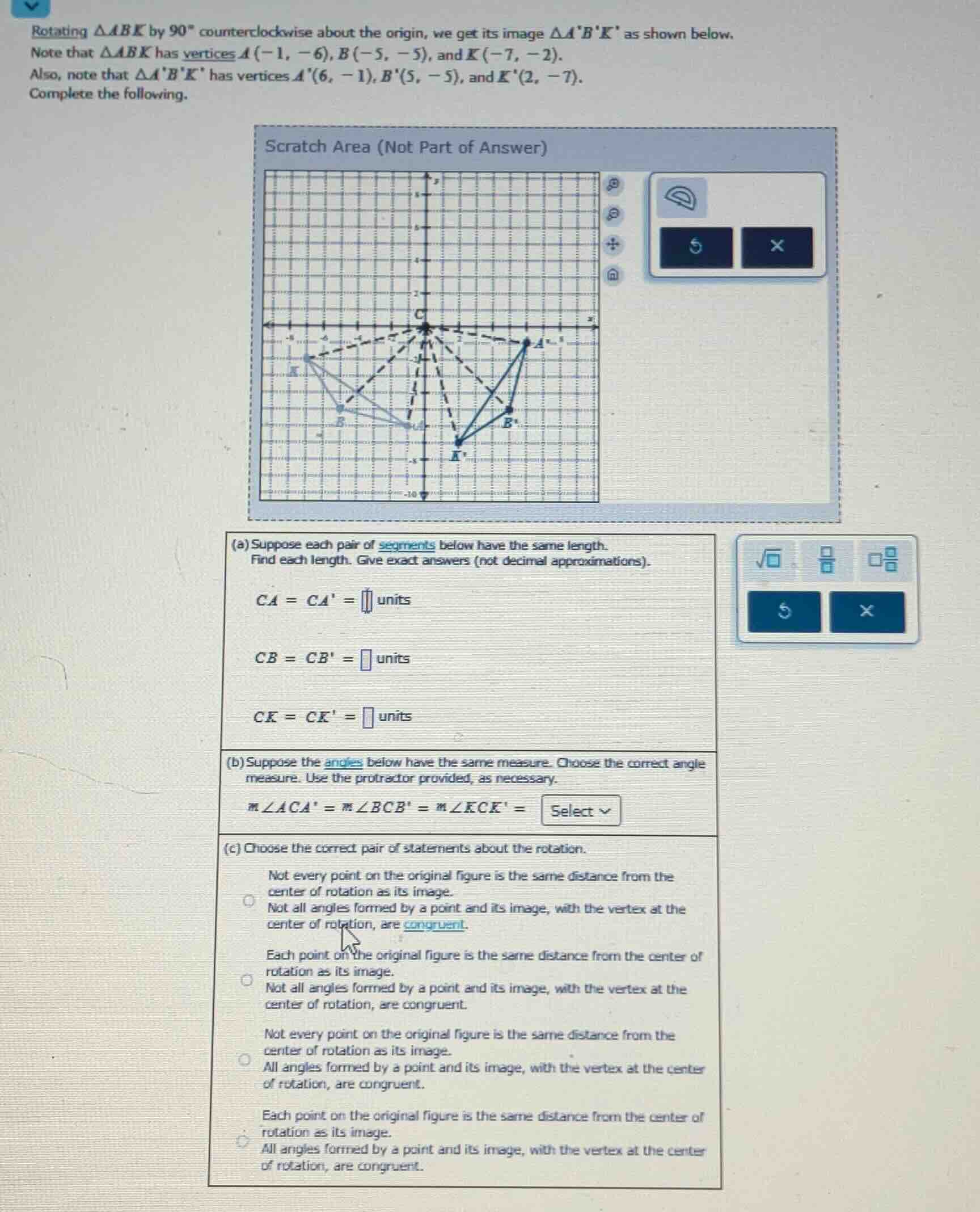 rotating $\\triangle abk$ by $90^\\circ$ counterclockwise about the ori…