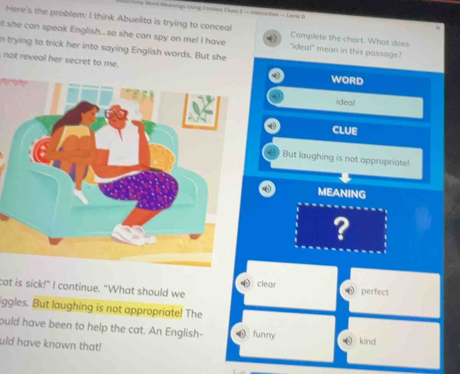 heres the problem: i think abuelita is trying to conceal that she can s…