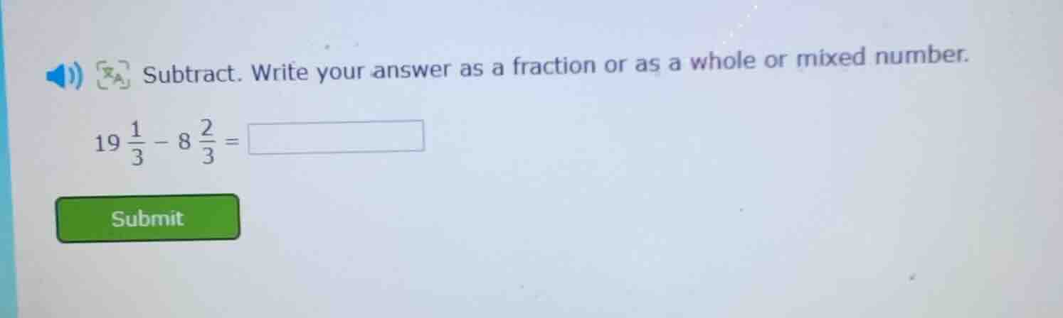 subtract. write your answer as a fraction or as a whole or mixed number…