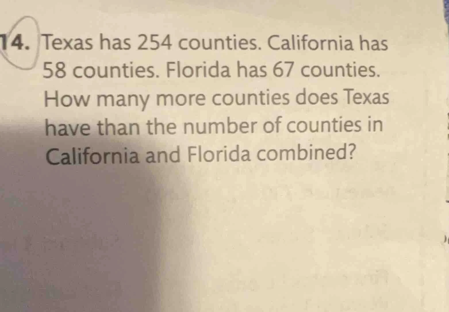 14. texas has 254 counties. california has 58 counties. florida has 67 …