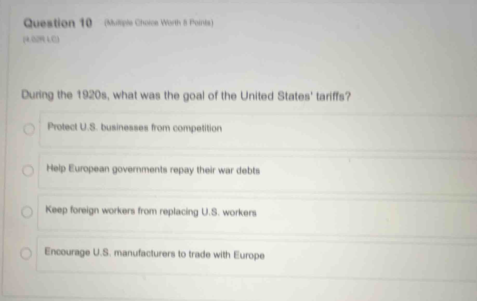 question 10 (multiple choice worth 5 points) (4.05flc) during the 1920s…