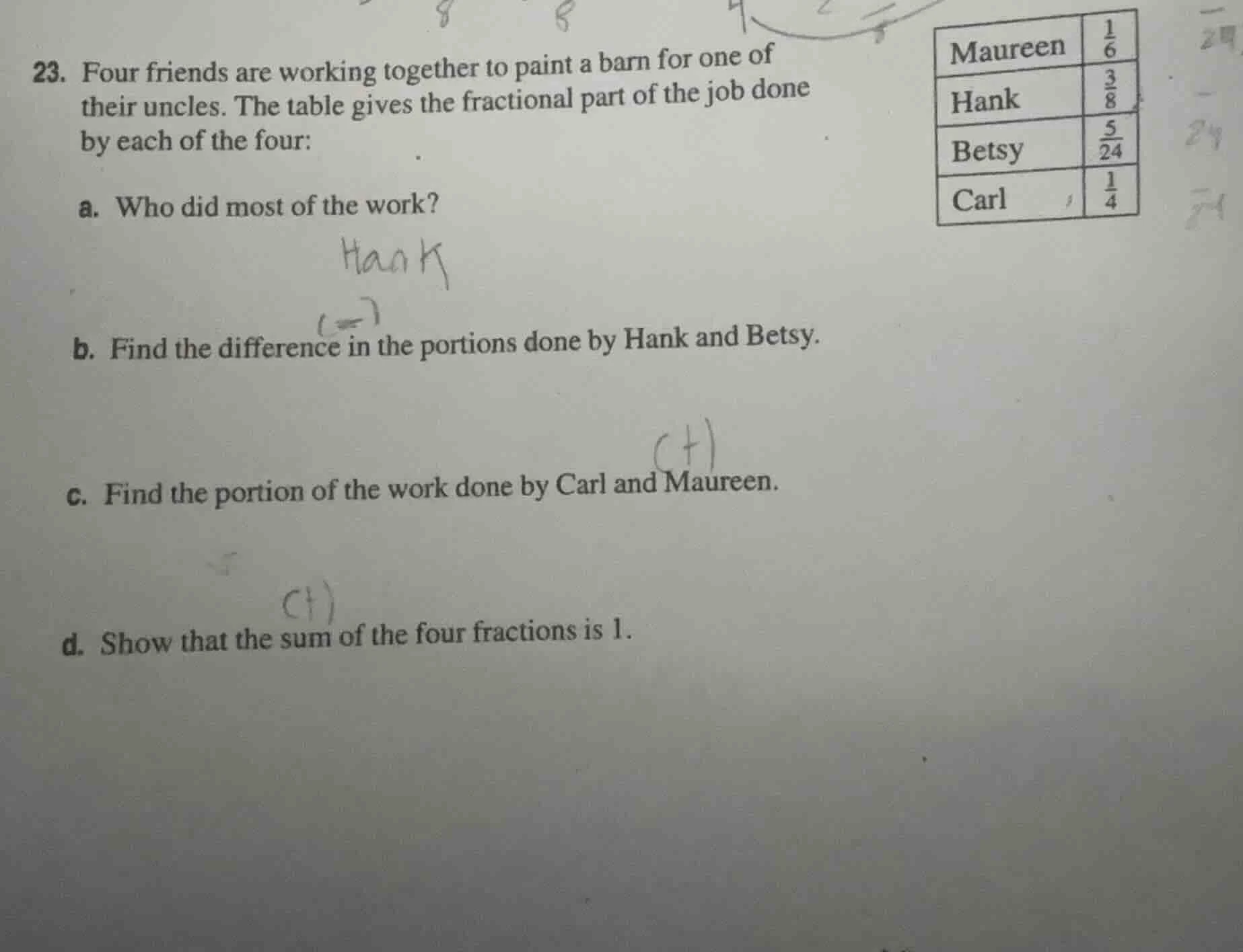 23. four friends are working together to paint a barn for one of their …