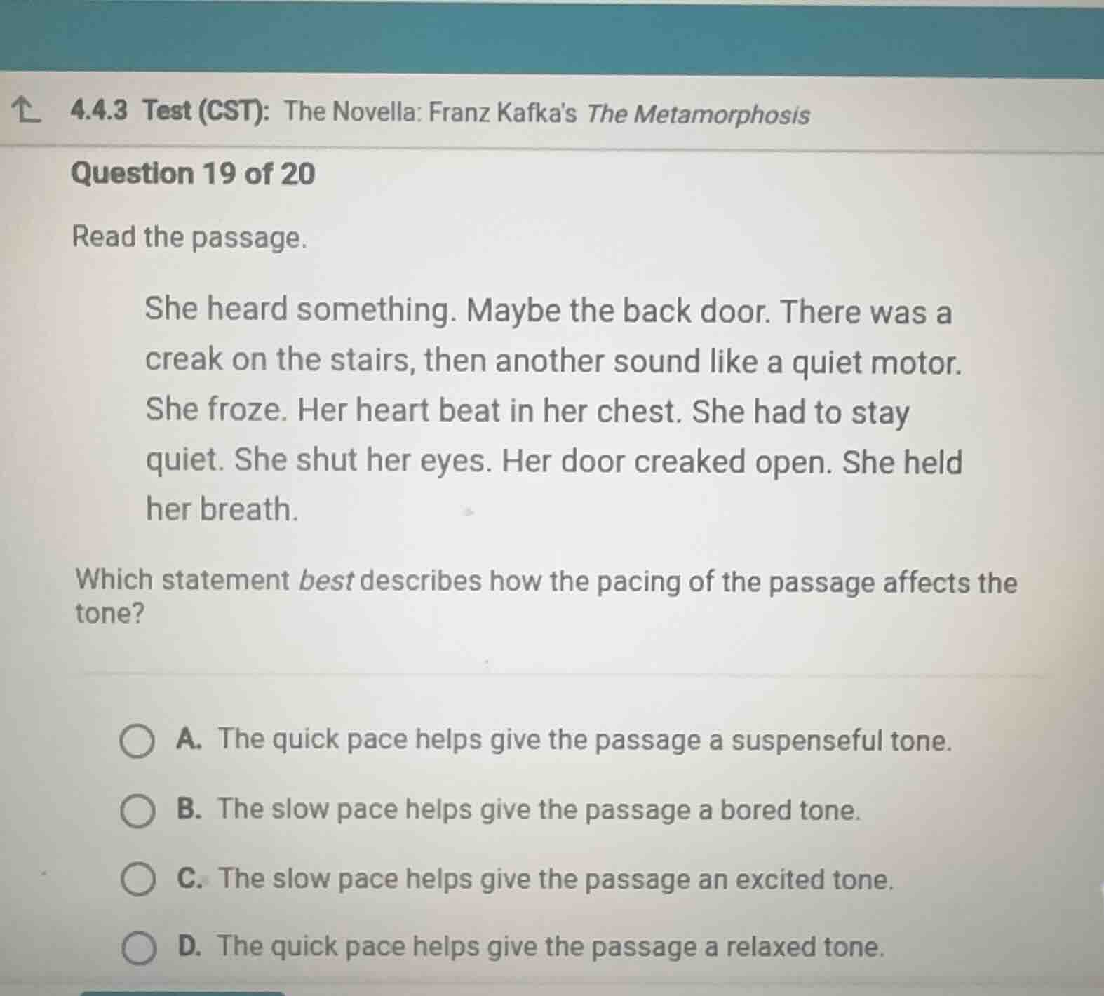 4.4.3 test (cst): the novella: franz kafkas the metamorphosis question …