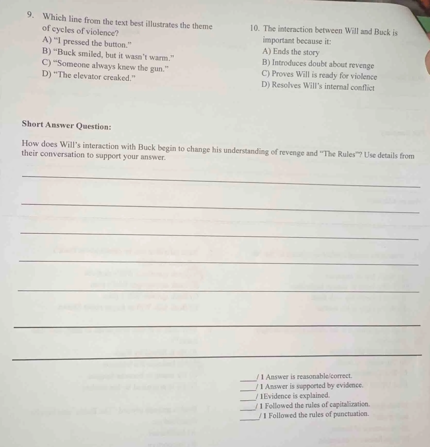 9. which line from the text best illustrates the theme of cycles of vio…