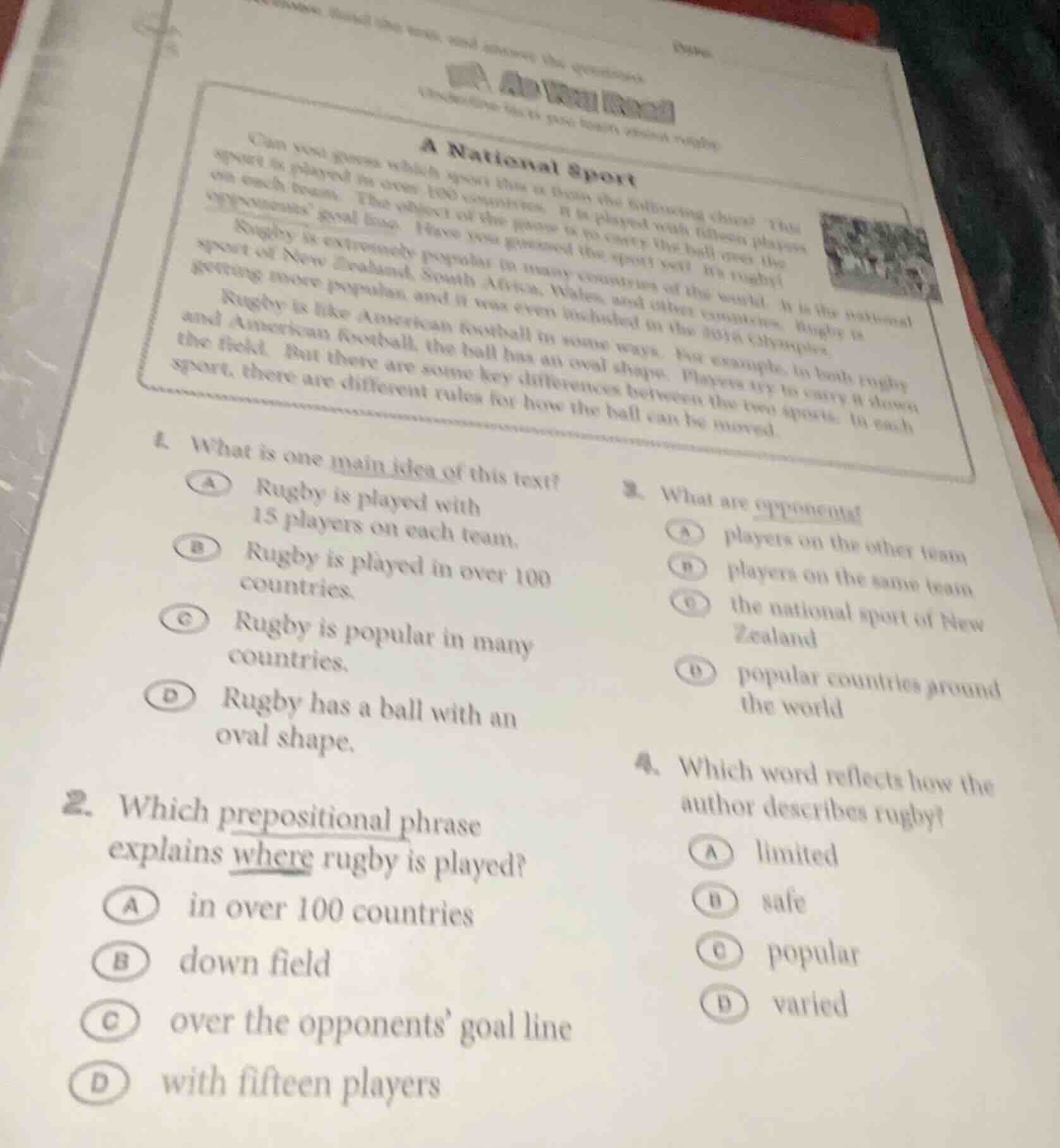 a national sport can you guess which sport this is from the following c…