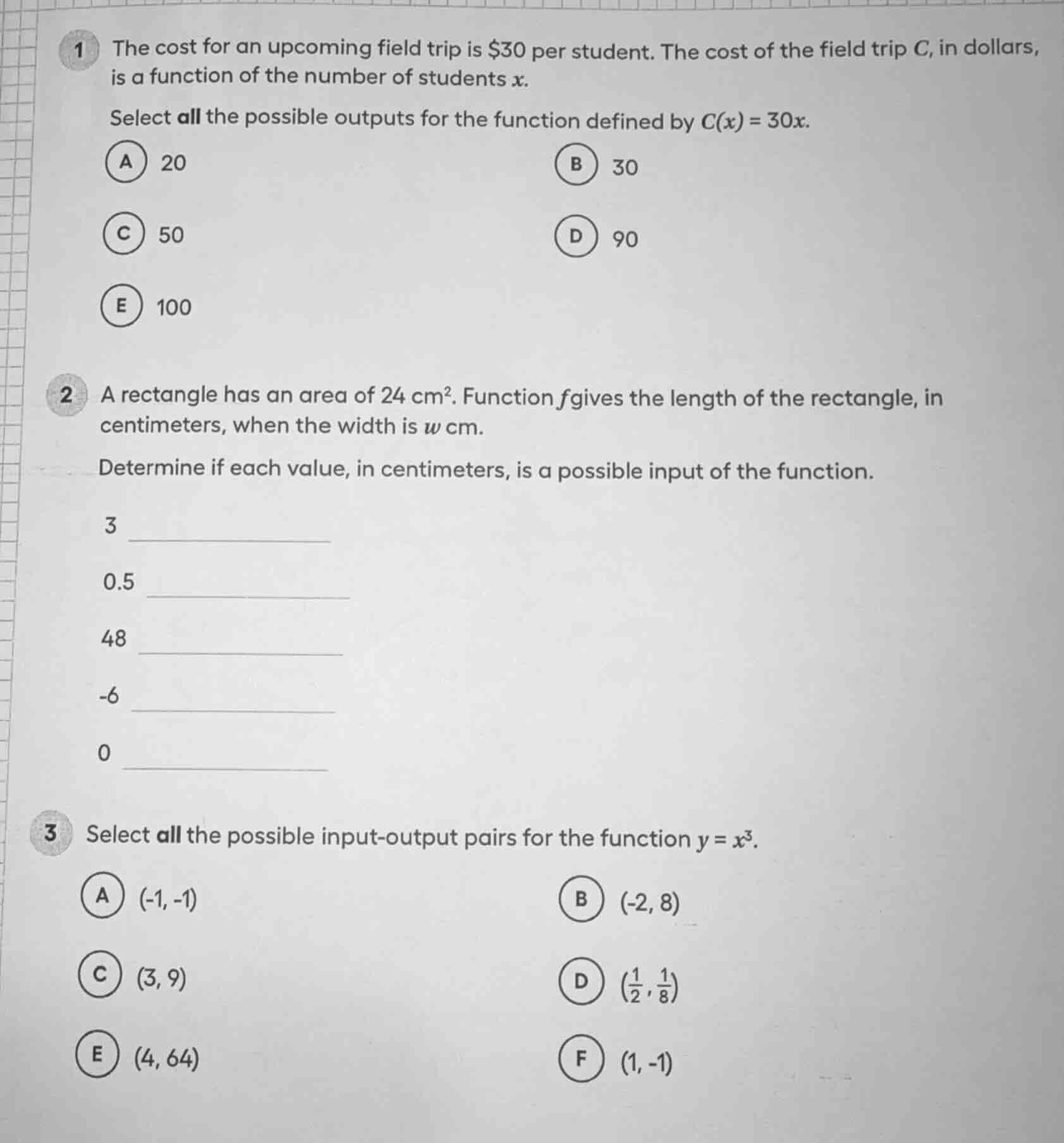 1 the cost for an upcoming field trip is $30 per student. the cost of t…