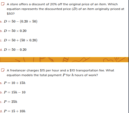 a store offers a discount of 20% off the original price of an item. whi…