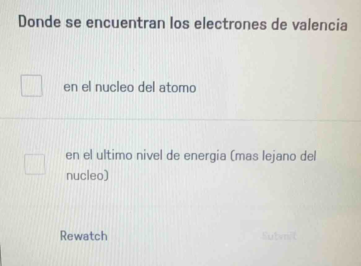 donde se encuentran los electrones de valencia □ en el nucleo del atomo…