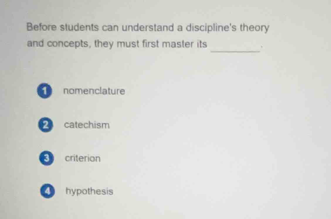before students can understand a disciplines theory and concepts, they …
