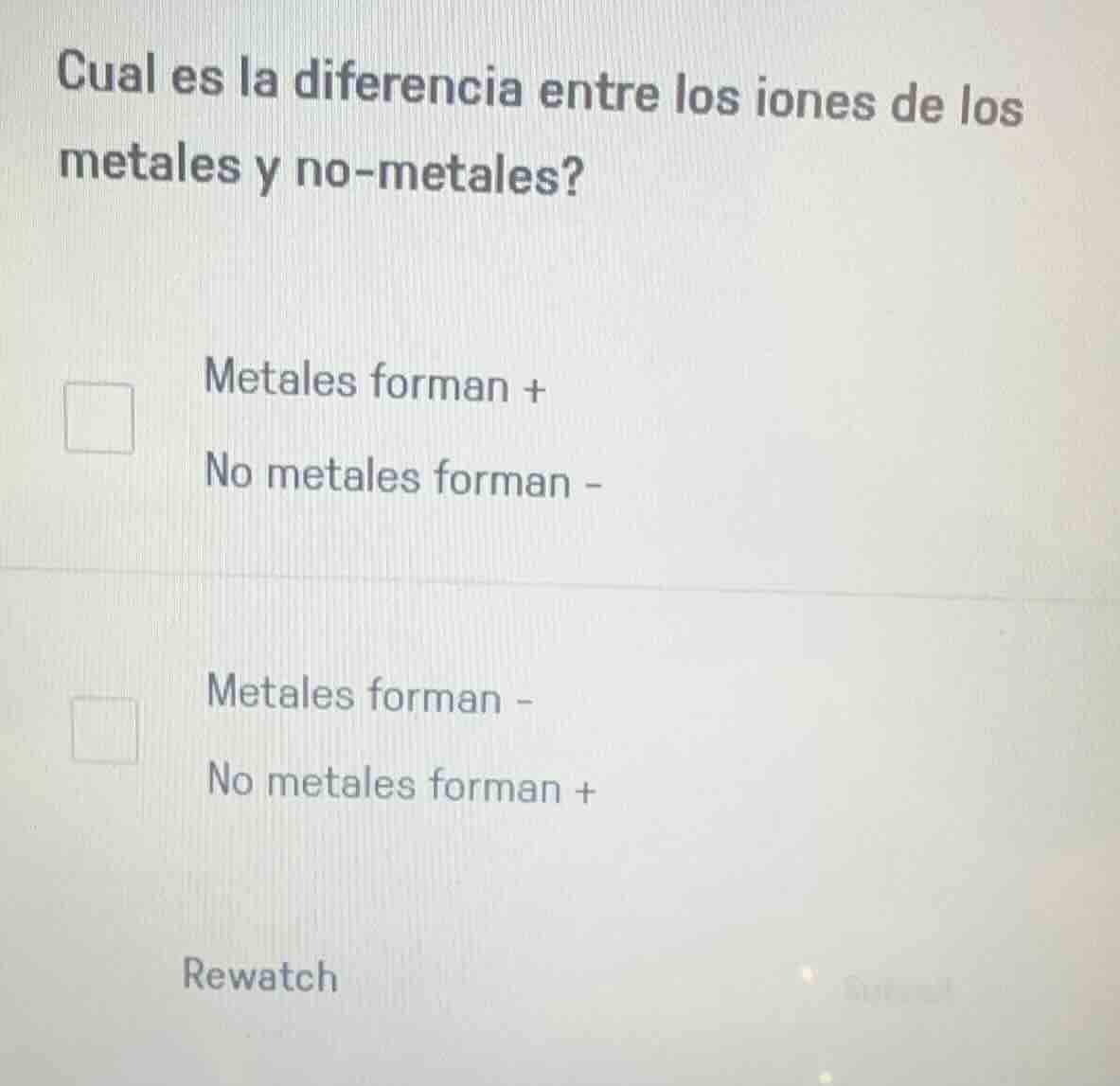 cual es la diferencia entre los iones de los metales y no-metales? meta…
