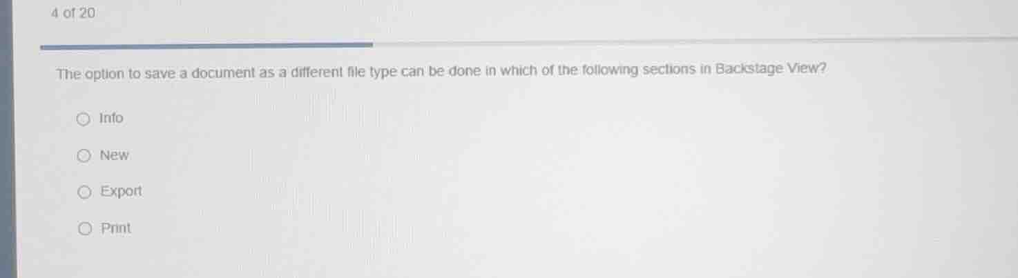 4 of 20 the option to save a document as a different file type can be d…
