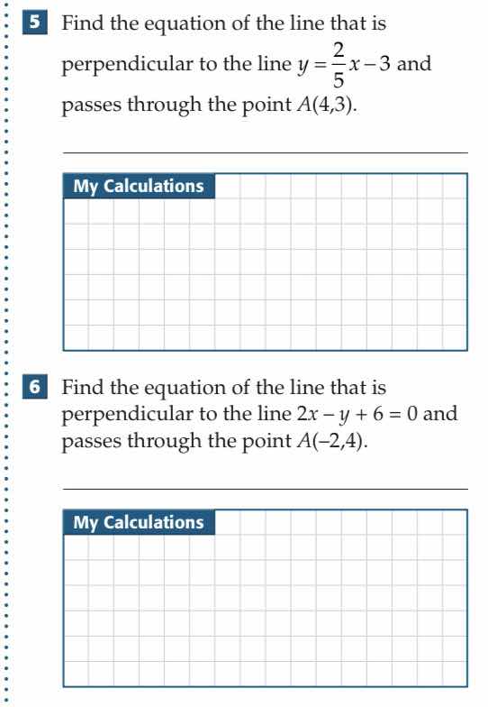 5 find the equation of the line that is perpendicular to the line $y = …