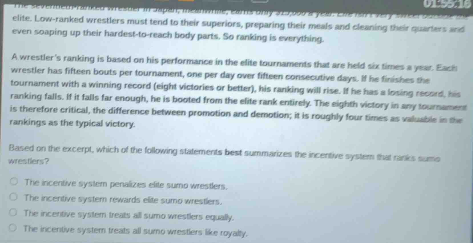 elite. low - ranked wrestlers must tend to their superiors, preparing t…