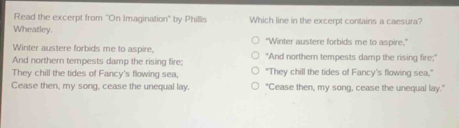read the excerpt from \on imagination\ by phillis wheatley. winter aust…