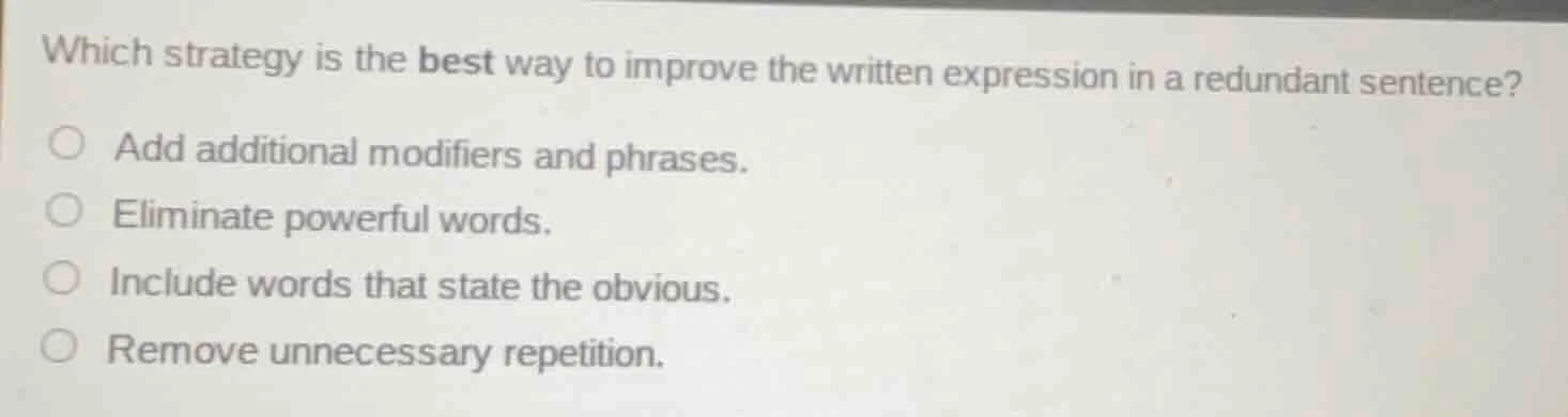 which strategy is the best way to improve the written expression in a r…
