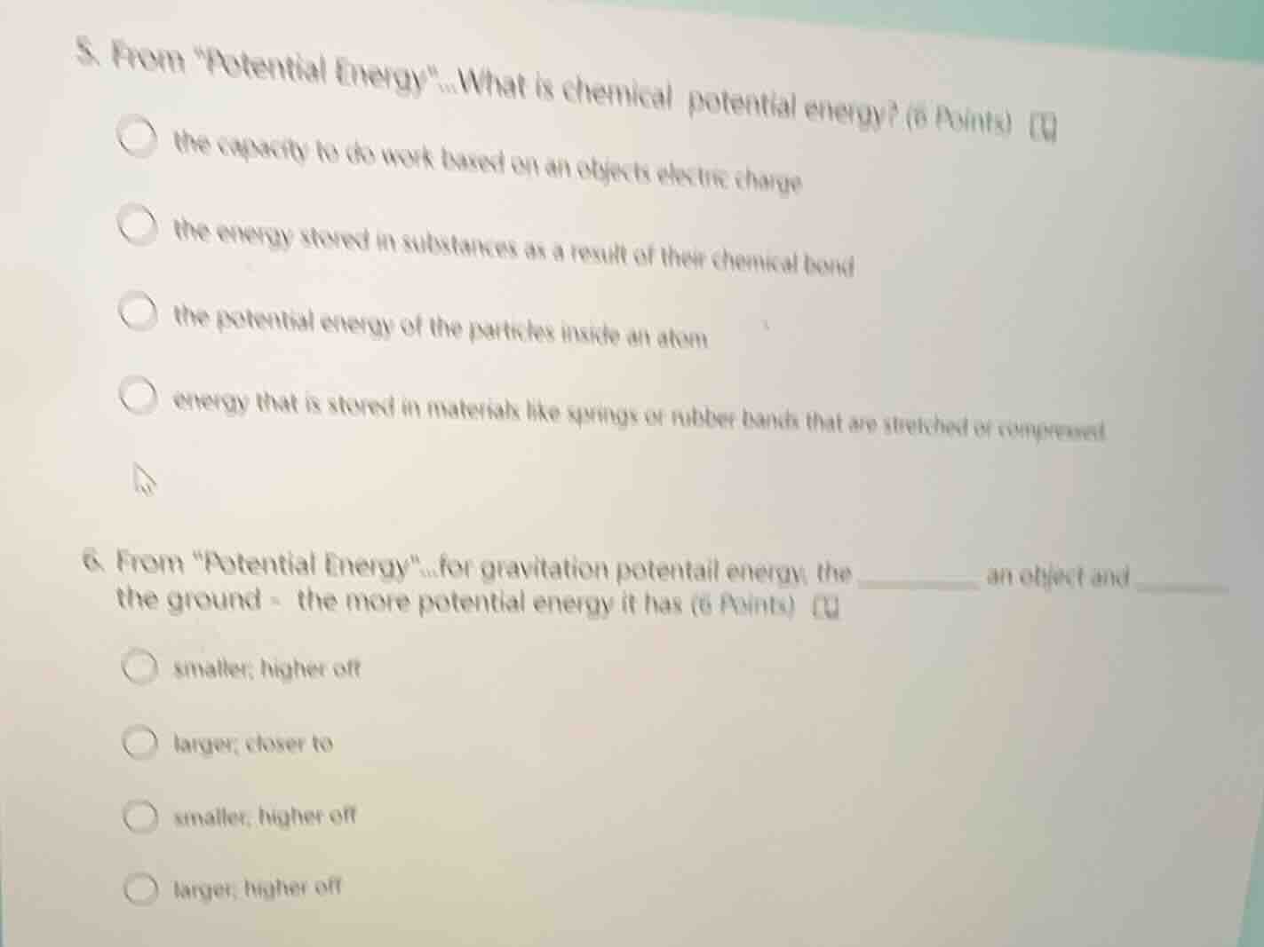 5. from \potential energy\...what is chemical potential energy? (6 poin…