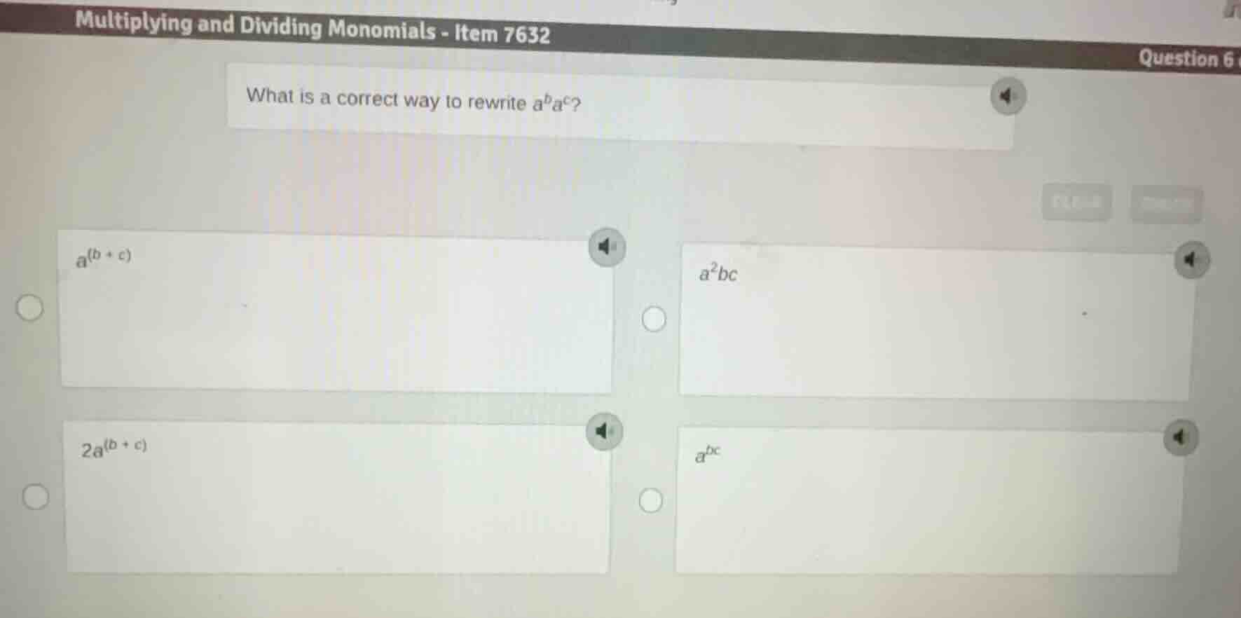 multiplying and dividing monomials - item 7632 question 6 what is a cor…