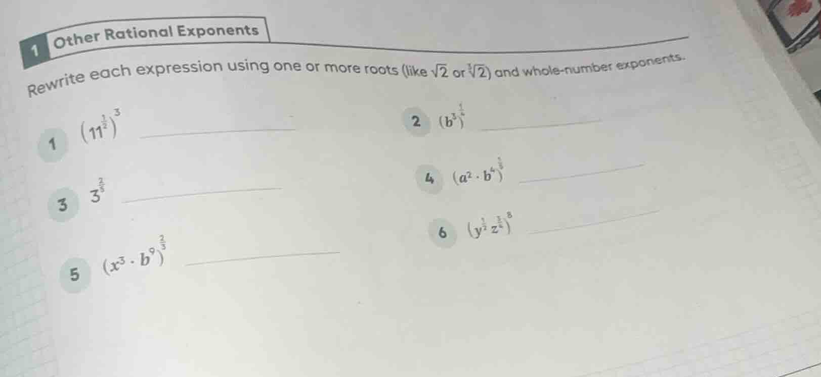 1 other rational exponents rewrite each expression using one or more ro…