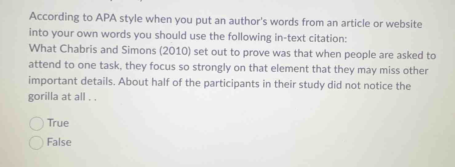 according to apa style when you put an authors words from an article or…