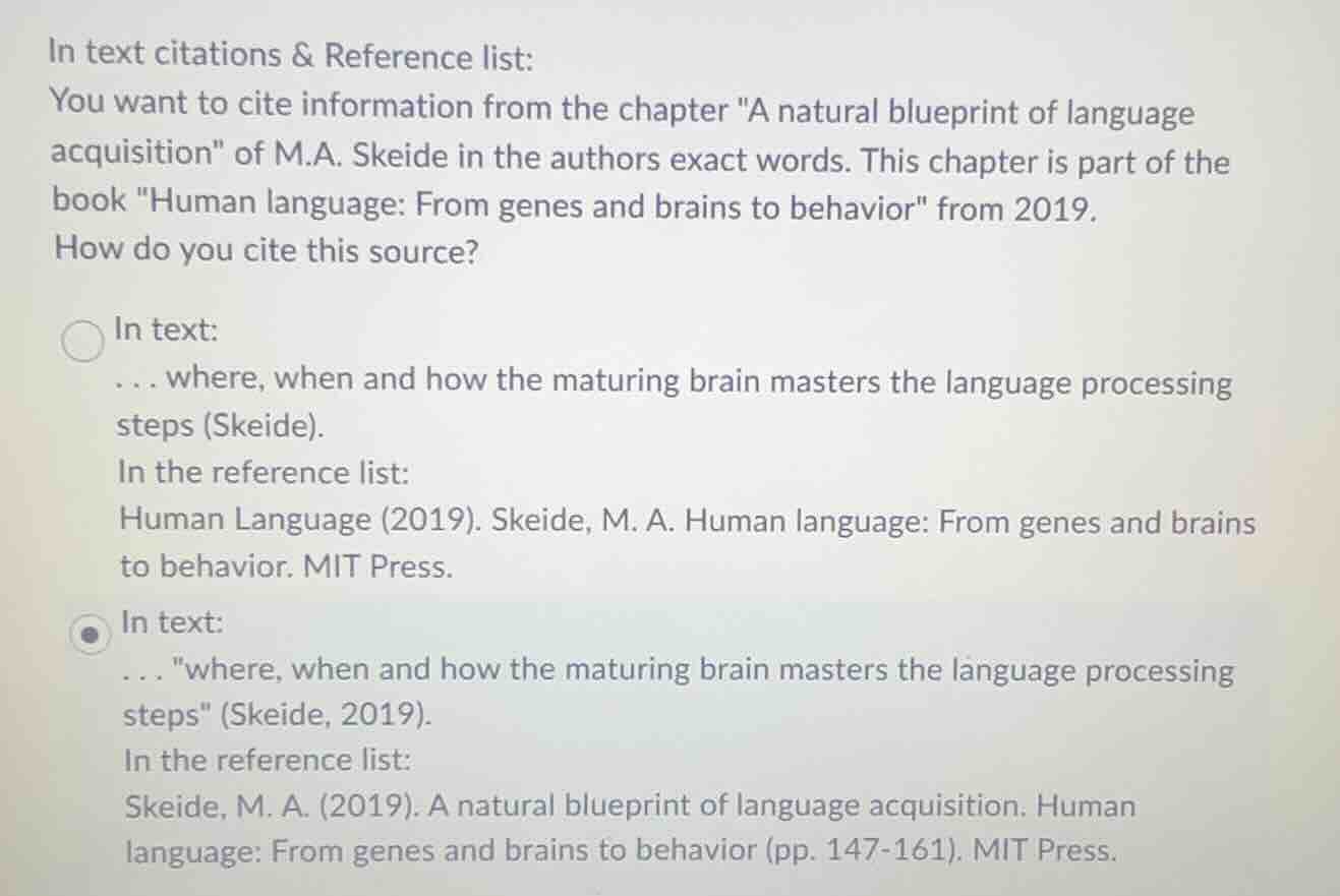 in text citations & reference list: you want to cite information from t…
