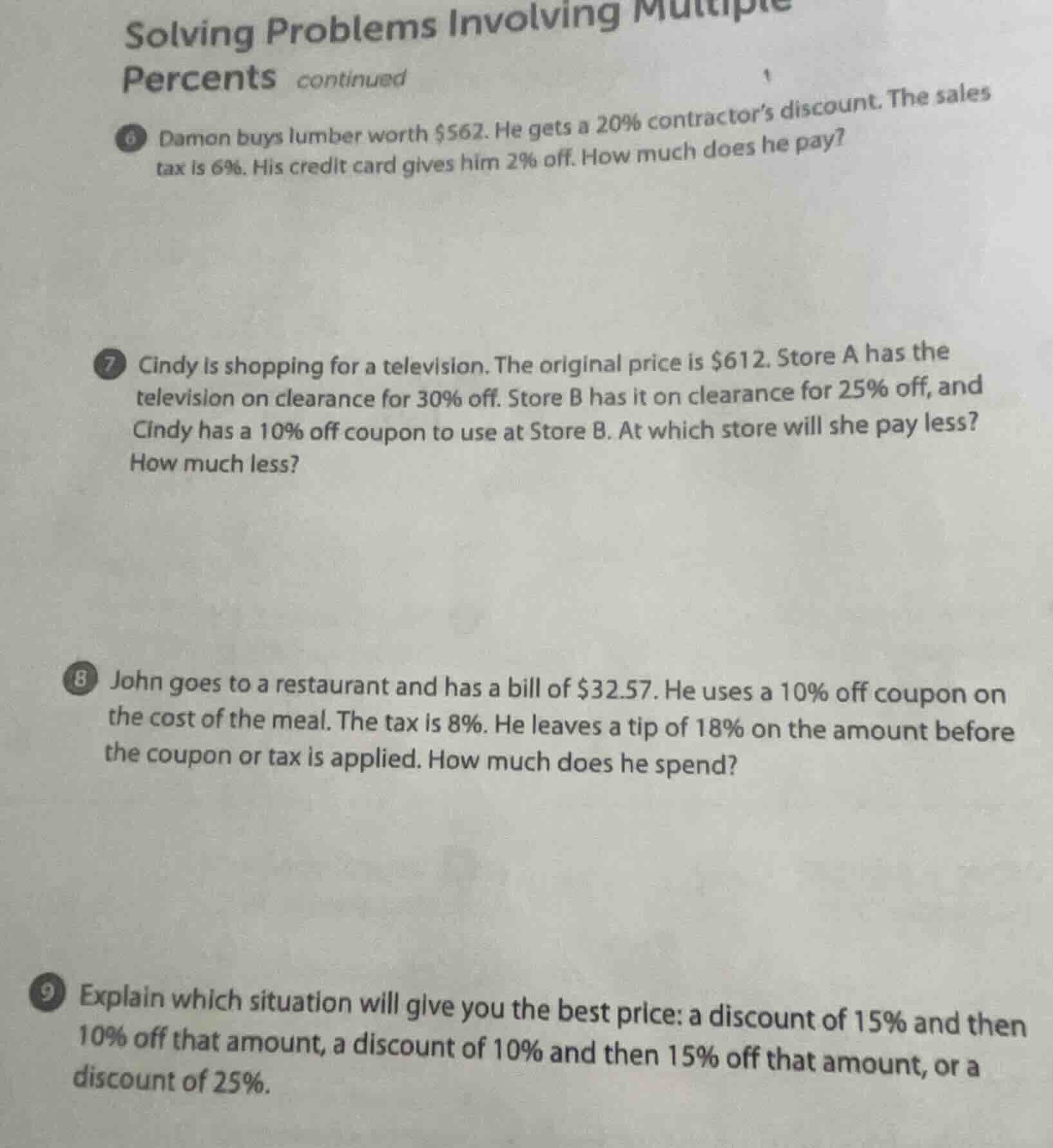 solving problems involving multiple percents continued 6 damon buys lum…