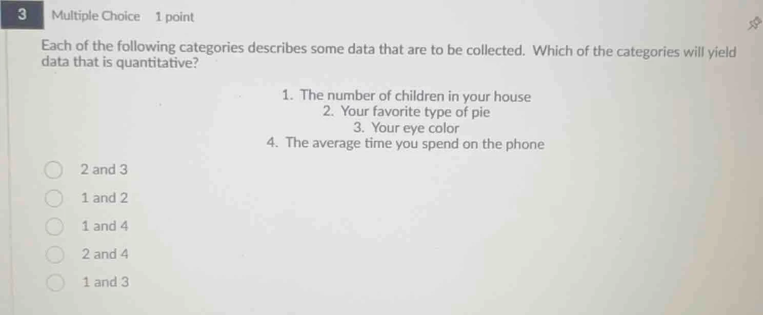 3 multiple choice 1 point each of the following categories describes so…