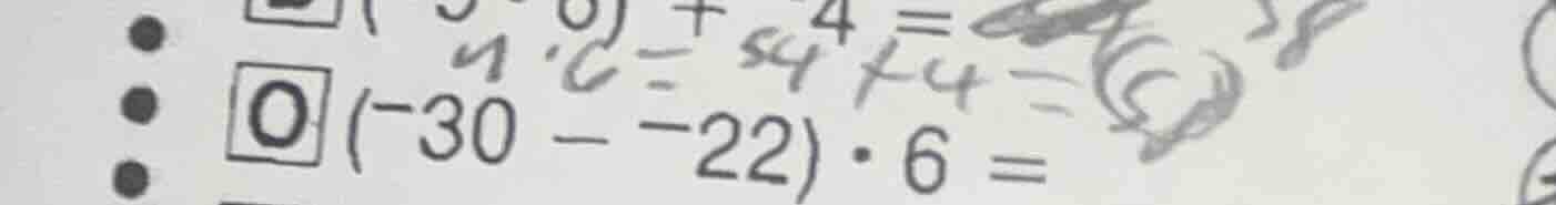 (-30 - -22)·6 =