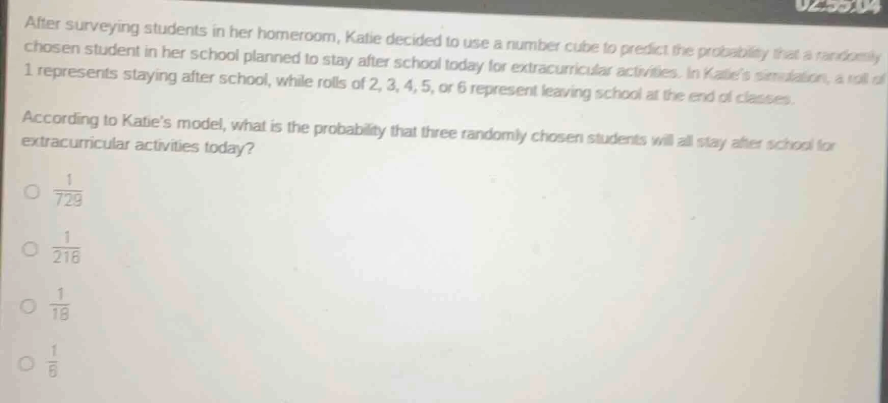 after surveying students in her homeroom, katie decided to use a number…